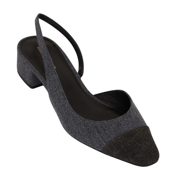 Veronica Beard Shoes - Veronica Beard Womens Cecile Denim Cap Toe Slingback Heel US 8 M Blue Black NWOB